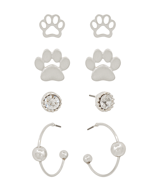 Paw & Hoop 4 Set Earring
