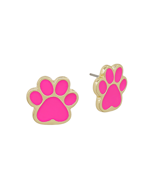 Paw Epoxy Colored Metal Earring