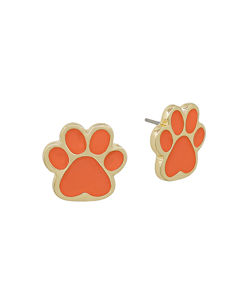 Paw Epoxy Colored Metal Earring