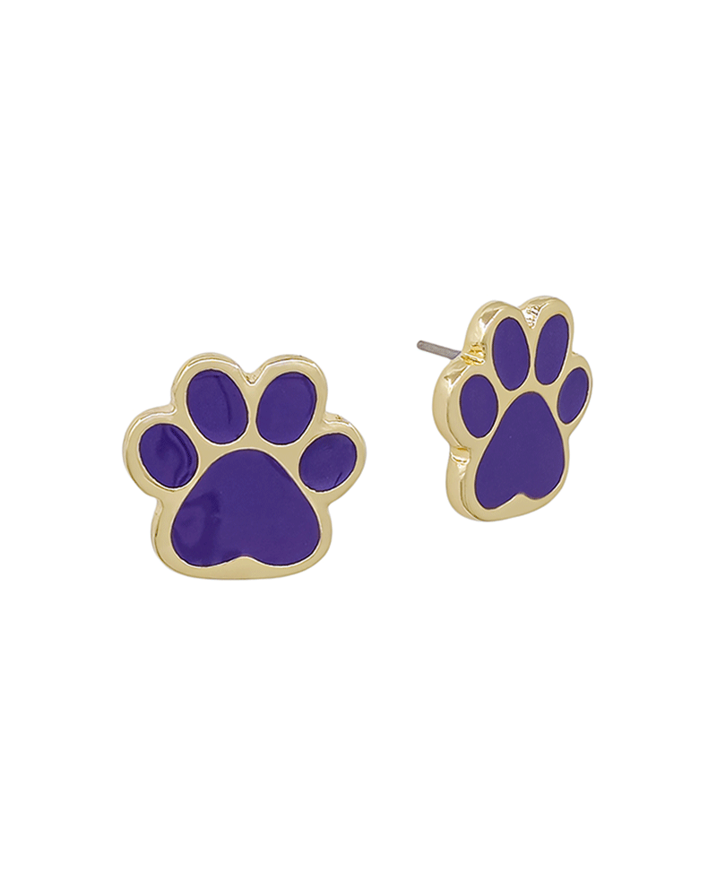 Paw Epoxy Colored Metal Earring