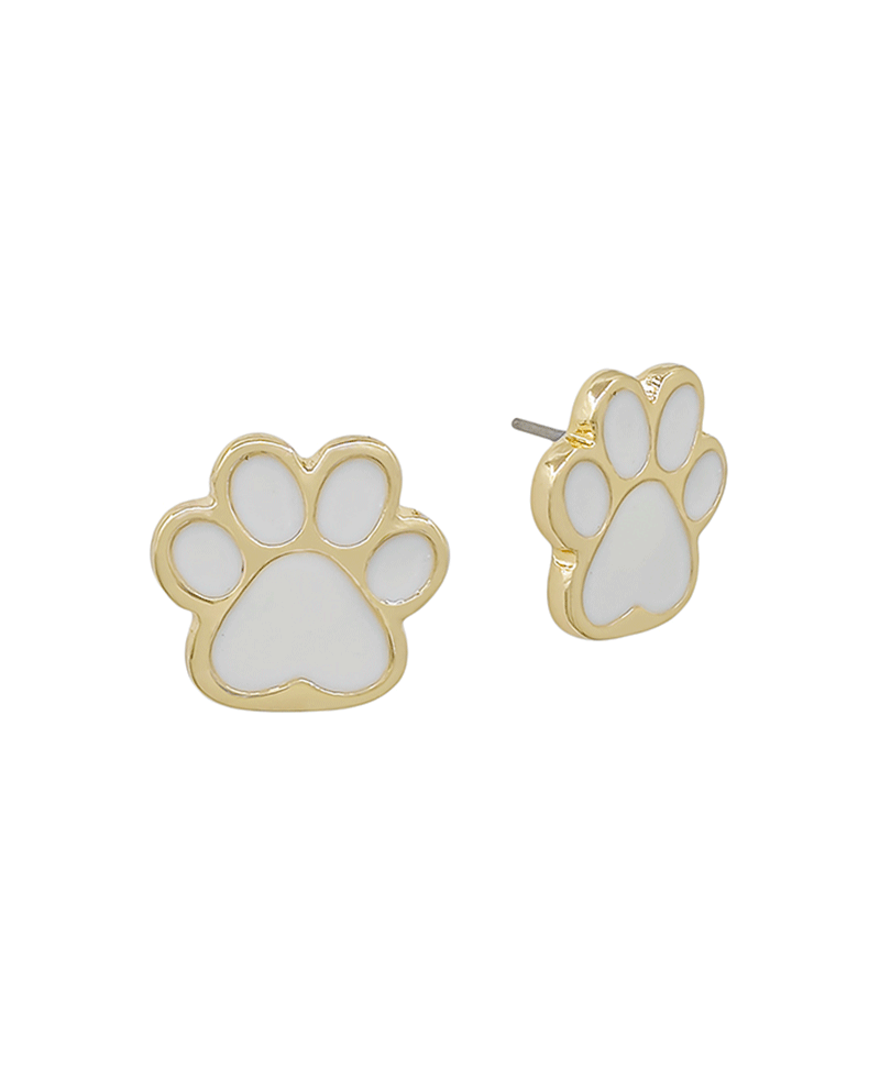 Paw Epoxy Colored Metal Earring