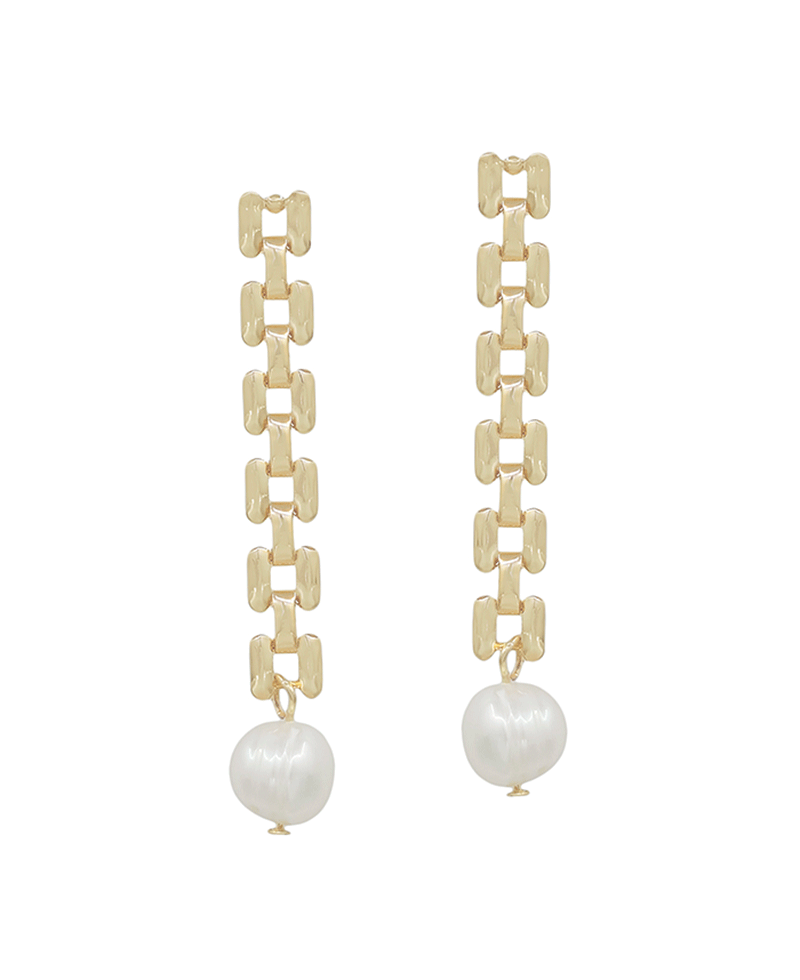 Watch Chain Linear w/ FWP Earring