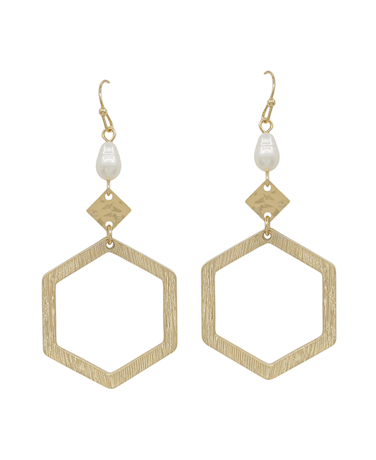 Hexagon Drop Earring