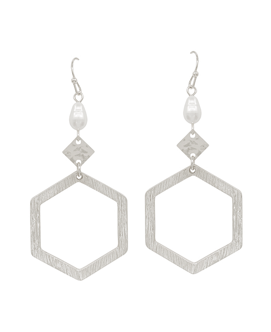 Hexagon Drop Earring