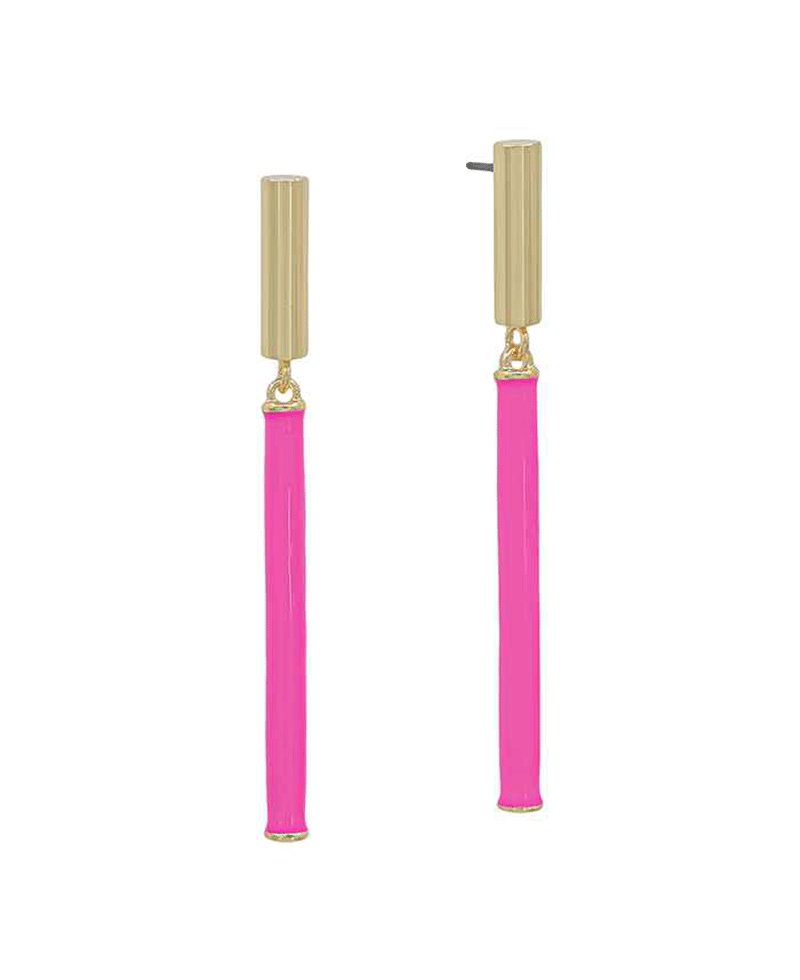 2 Cylinder Post & Epoxy Drop Earring - 2.0"