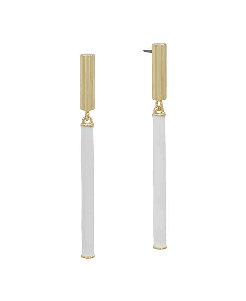 2 Cylinder Post & Epoxy Drop Earring - 2.0"