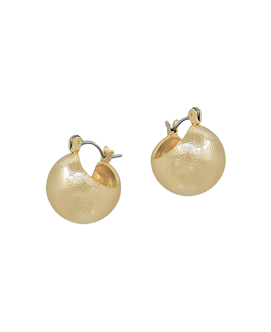 Volumed Round Metal Hoop Earring