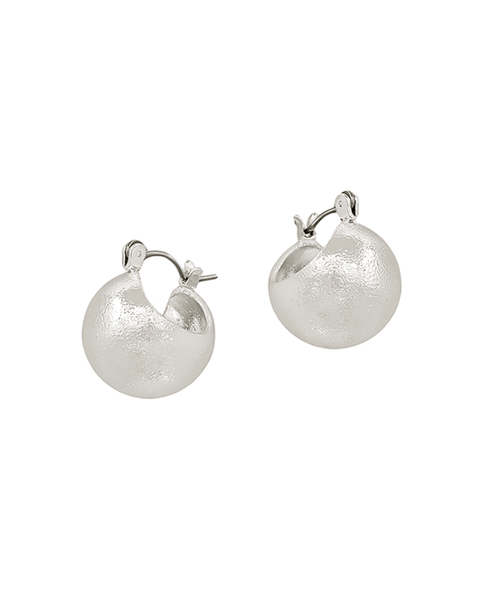 Volumed Round Metal Hoop Earring