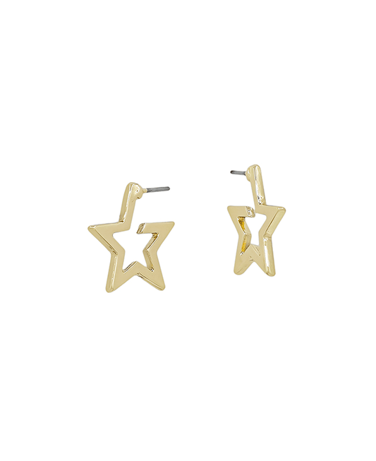 18mm Metal Star Shaped Hoop Earring