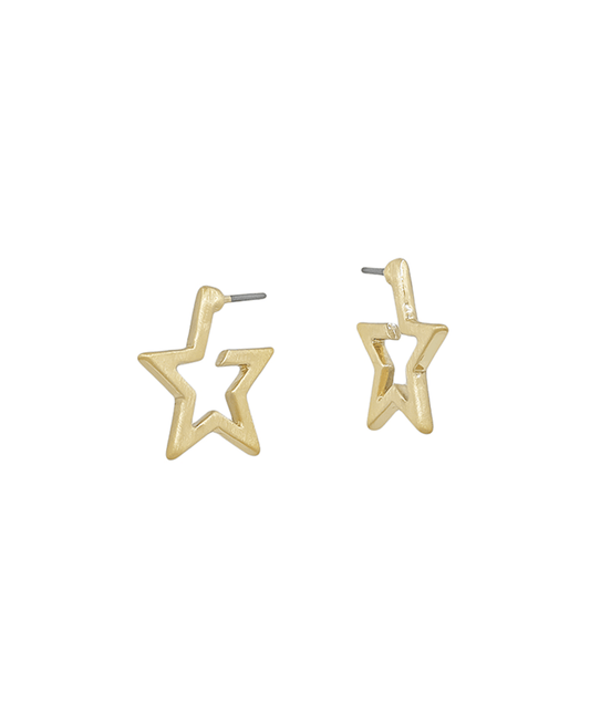 18mm Metal Star Shaped Hoop Earring