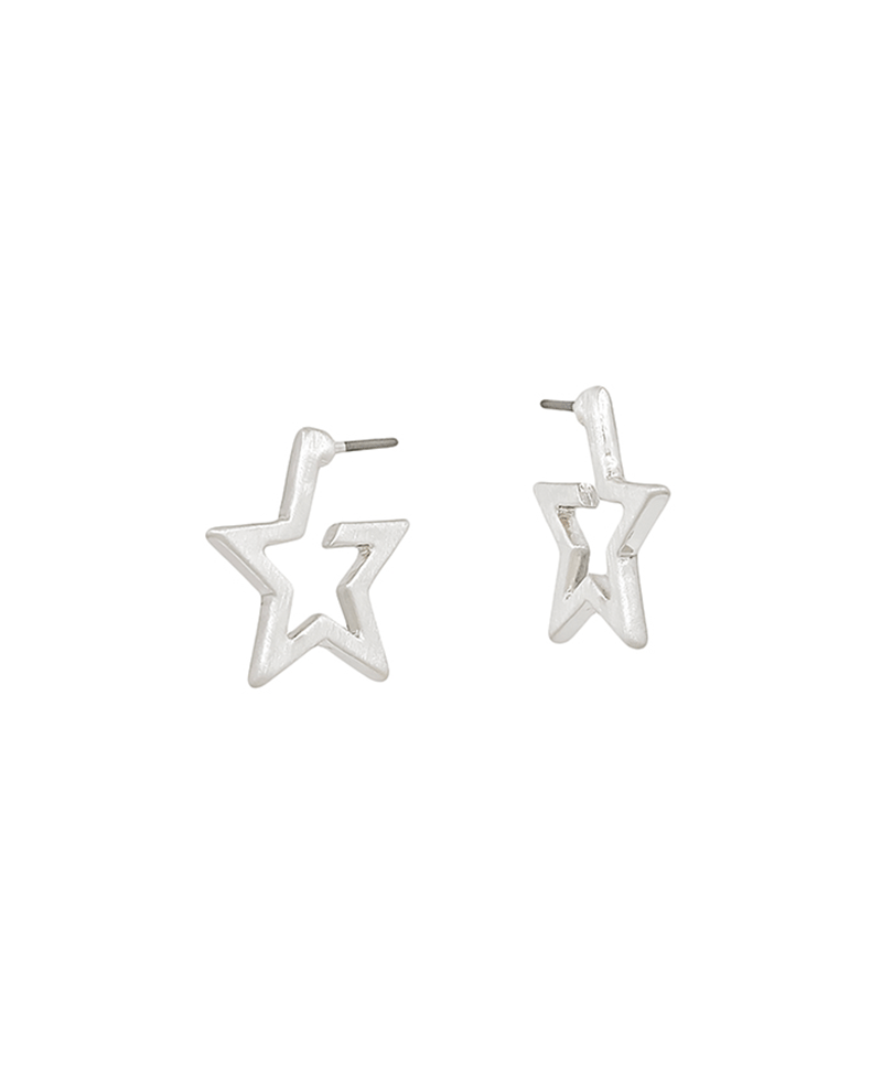 18mm Metal Star Shaped Hoop Earring