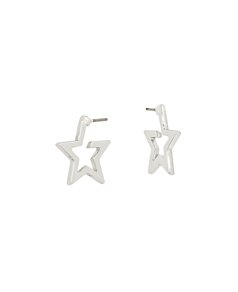 18mm Metal Star Shaped Hoop Earring