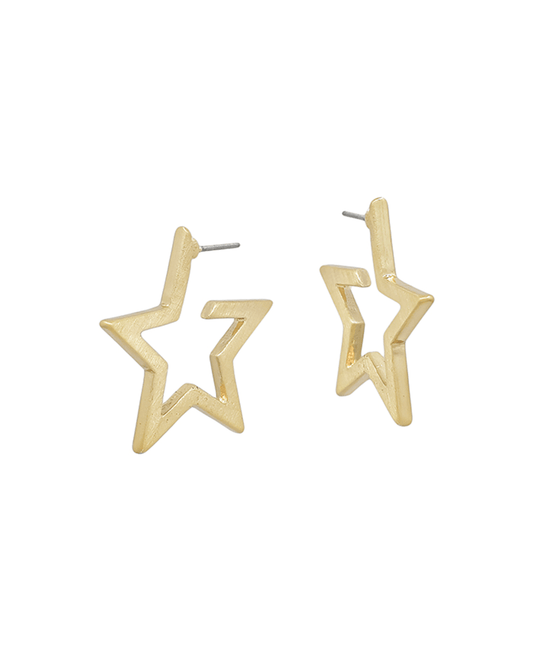 1" Metal Star Shaped Hoop Earring