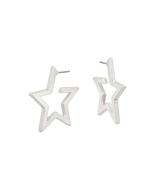 1" Metal Star Shaped Hoop Earring