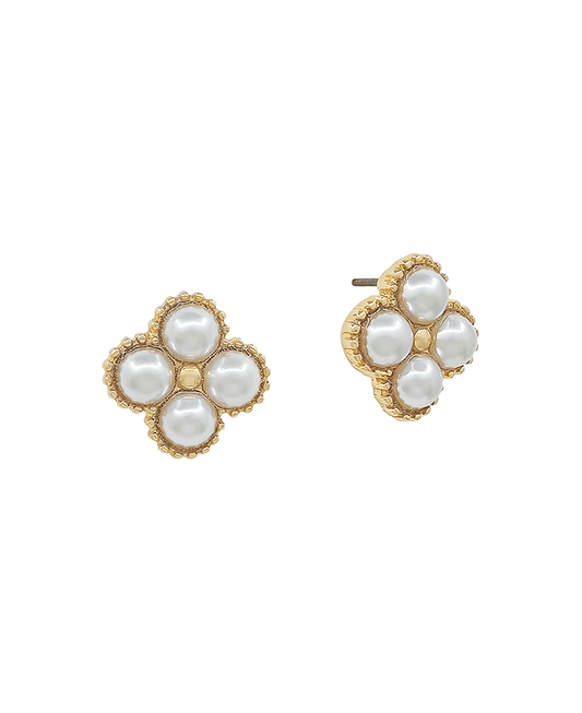 Pearl Clover Post Earring