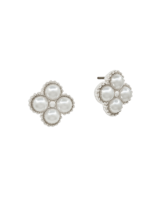 Pearl Clover Post Earring