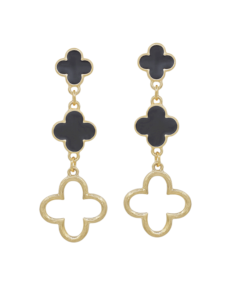 Clover Epoxy Drop Post Earring
