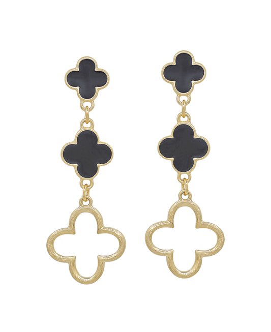 Clover Epoxy Drop Post Earring