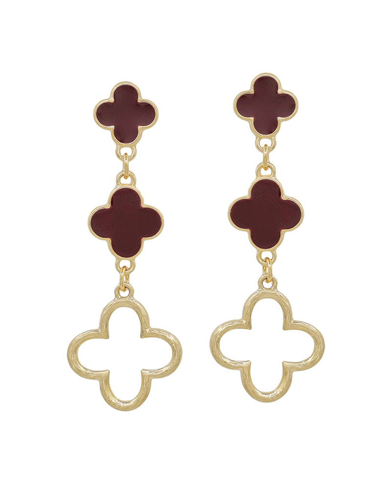 Clover Epoxy Drop Post Earring