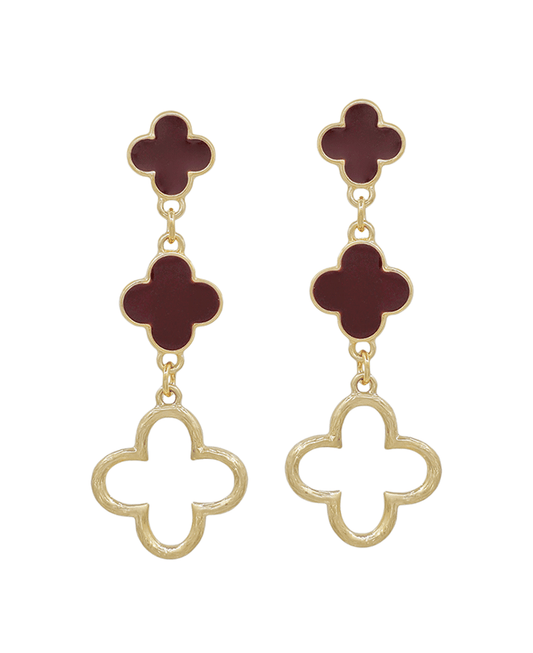 Clover Epoxy Drop Post Earring