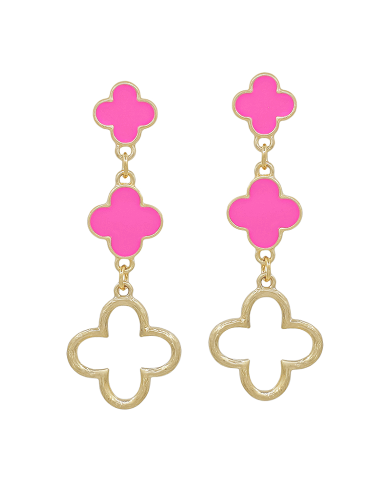 Clover Epoxy Drop Post Earring