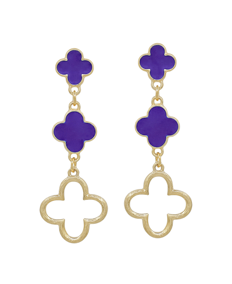 Clover Epoxy Drop Post Earring