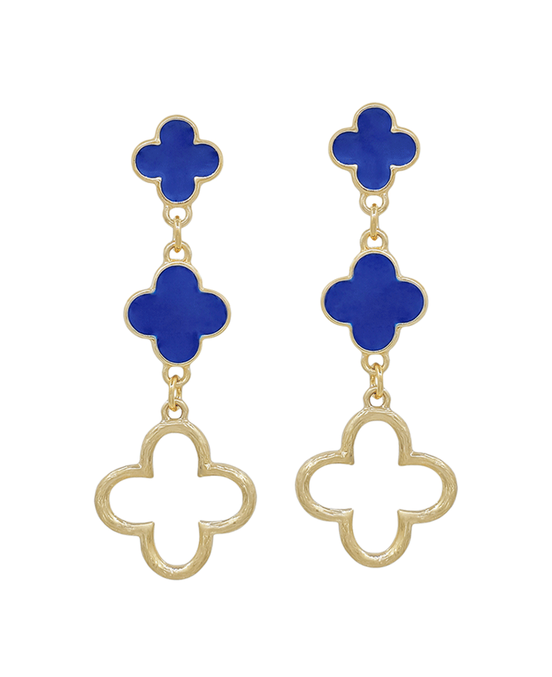 Clover Epoxy Drop Post Earring