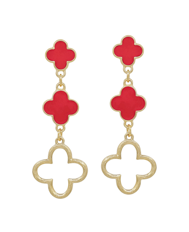 Clover Epoxy Drop Post Earring