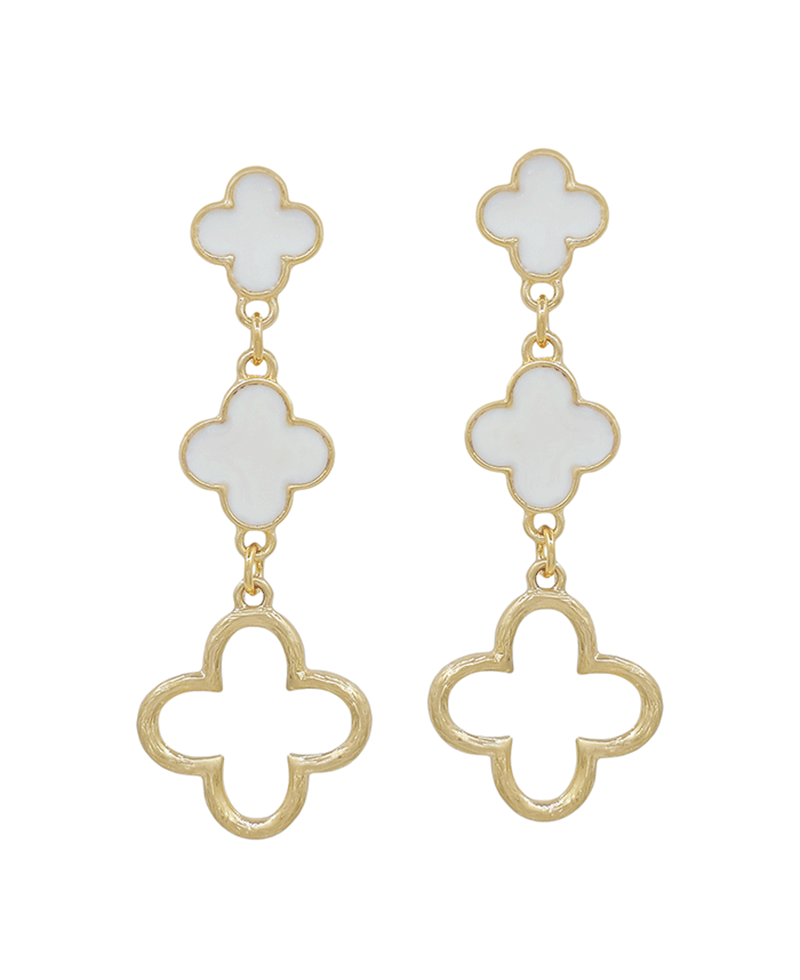 Clover Epoxy Drop Post Earring