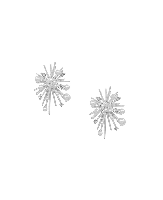 Spike Pearl Accent Post Earring