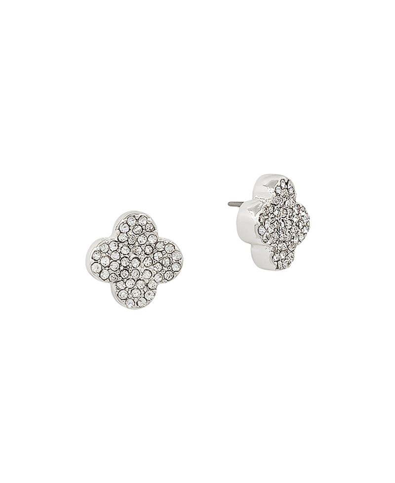 Small Clover Pave Post Earring