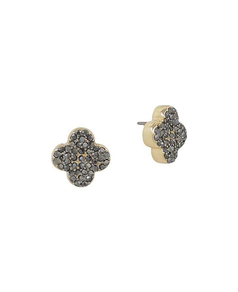 Small Clover Pave Post Earring