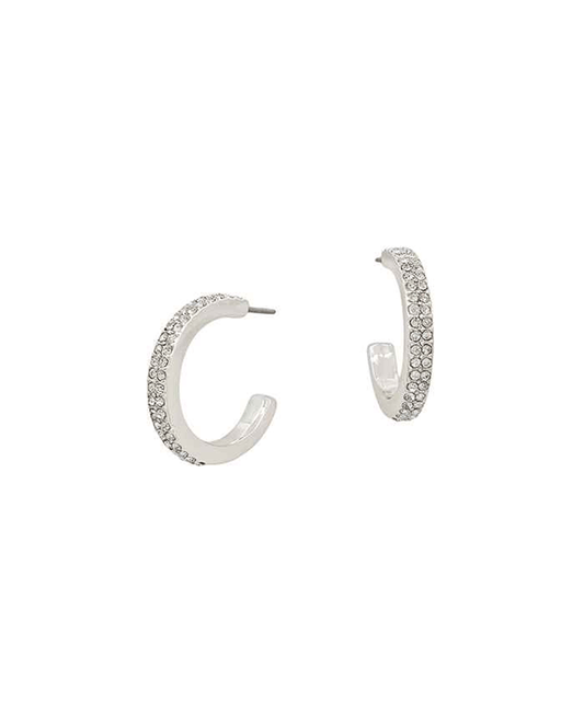 Paved 20mm Hoop Earring