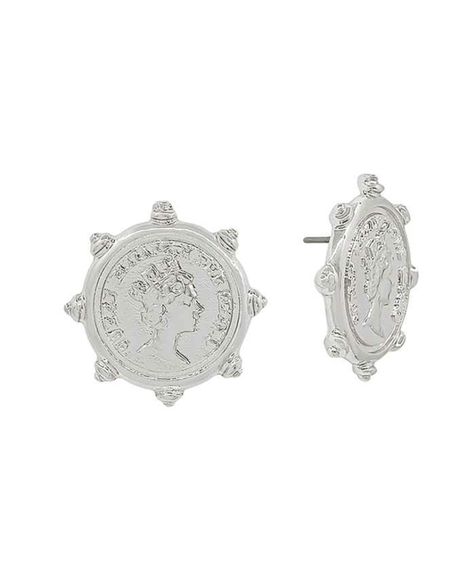 Coin Metal Post Earring - 0.8"