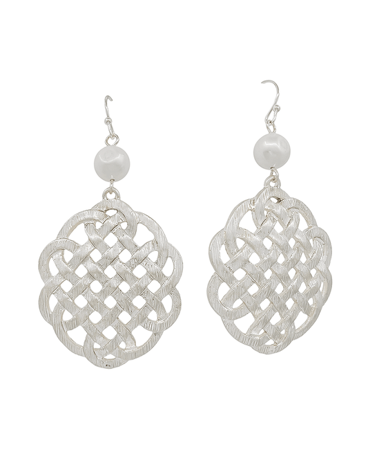 Fresh Water Pearl & Filigree Metal Drop Earring - 2.0"