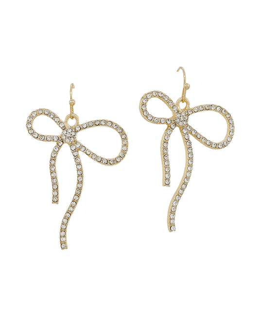 Pave Ribbon Earring - 1.5"