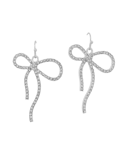 Pave Ribbon Earring - 1.5"