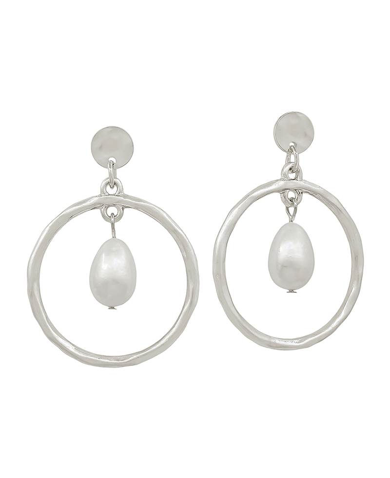 Circle w/ fwp Post Earring - 1.5"