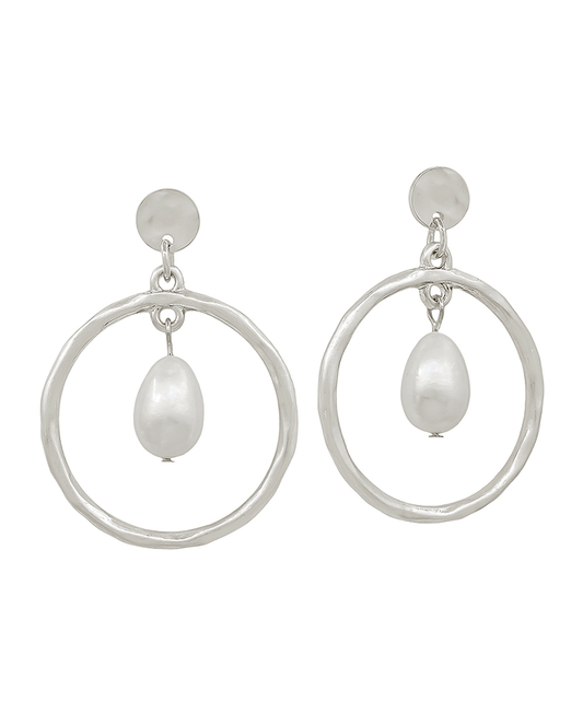 Circle w/ fwp Post Earring - 1.5"
