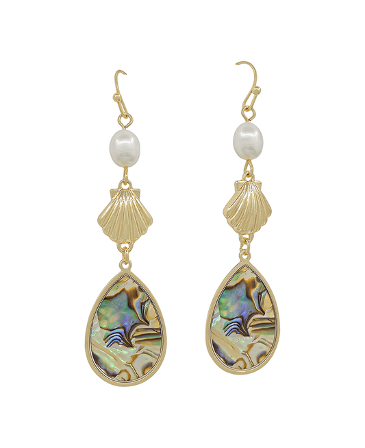 FWP & Shell & Mop Drop Earring