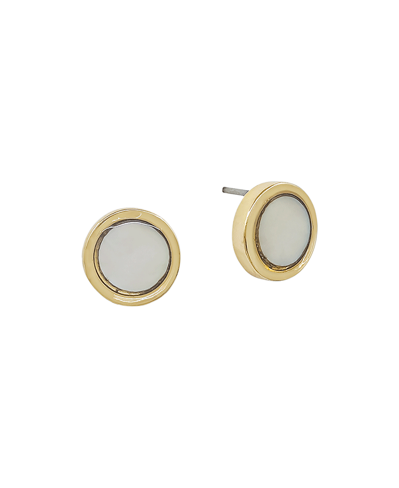 Mop Circle 10mm Post Earring