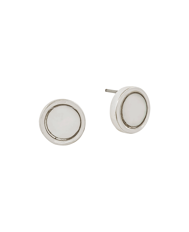 Mop Circle 10mm Post Earring