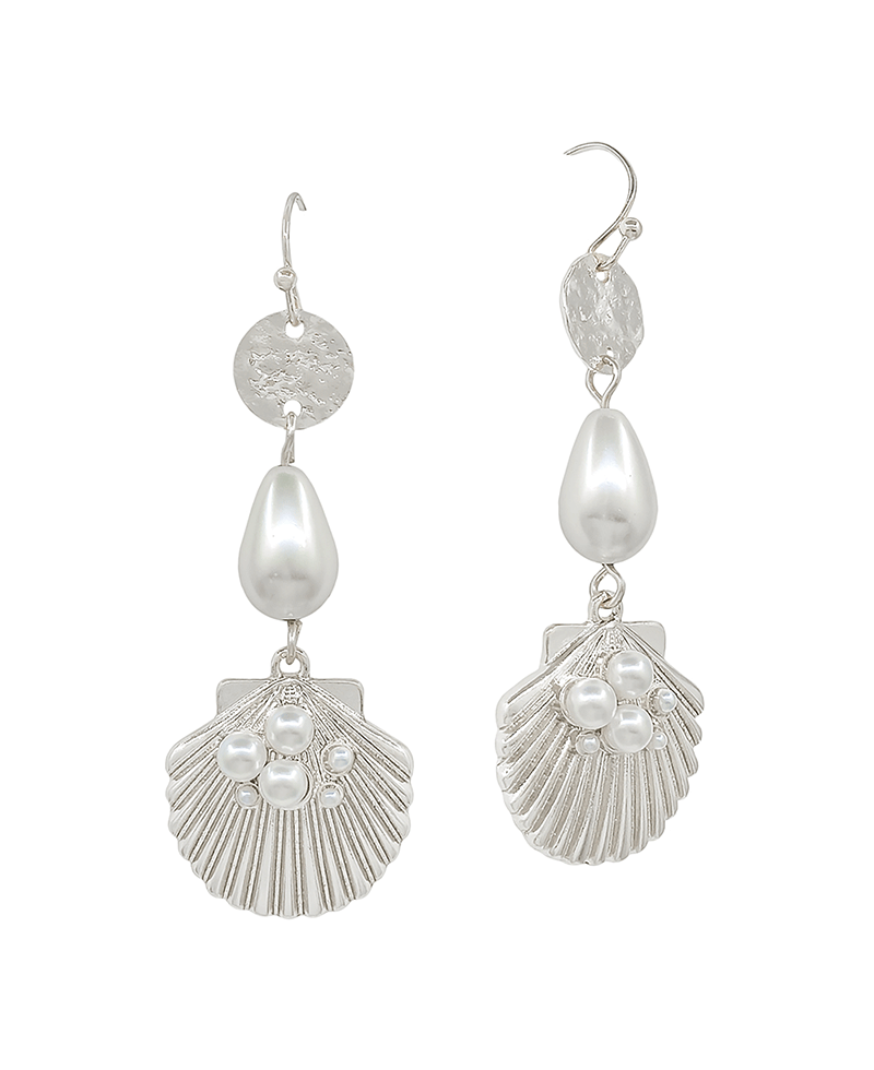 Pearl & Shell Drop Earring - 1.8"