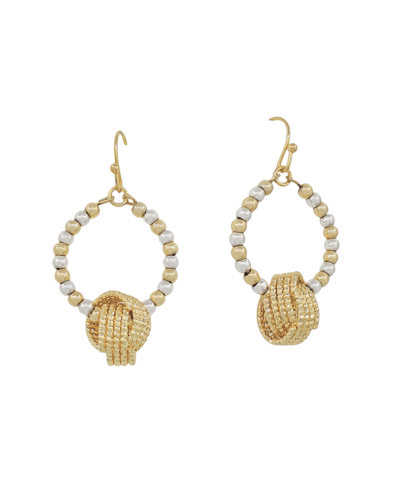 CCB Round Knot Metal Accent Earring - 1.0"