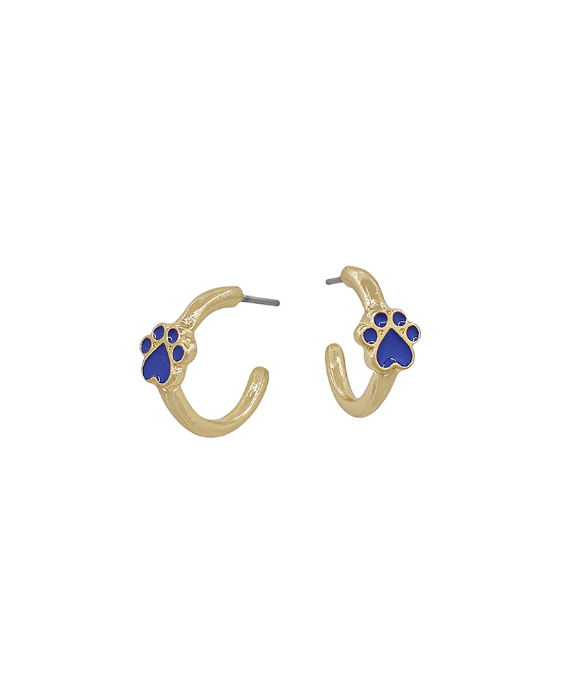 Mini Paw Epoxy Accent 15mm Hoop Earring