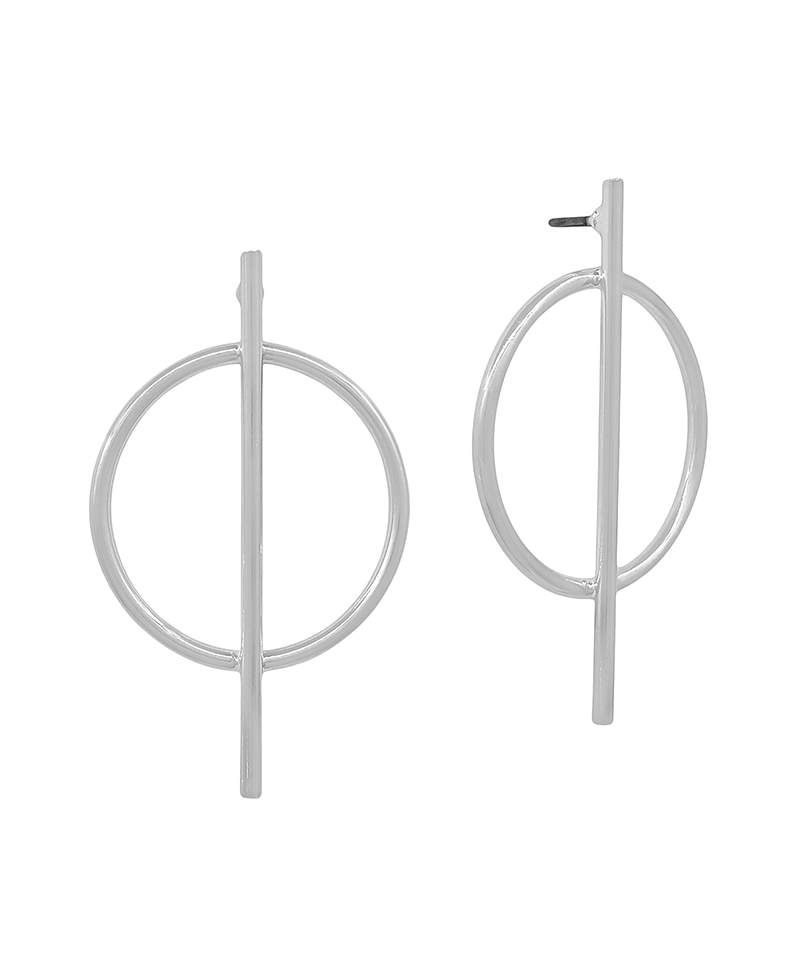 Open Circle w/ Bar Post Earring - 1.5"