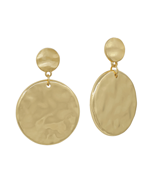 10mm Round & 1.2" Round Metal Drop Earring - 1.8"