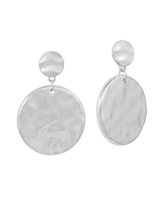 10mm Round & 1.2" Round Metal Drop Earring - 1.8"