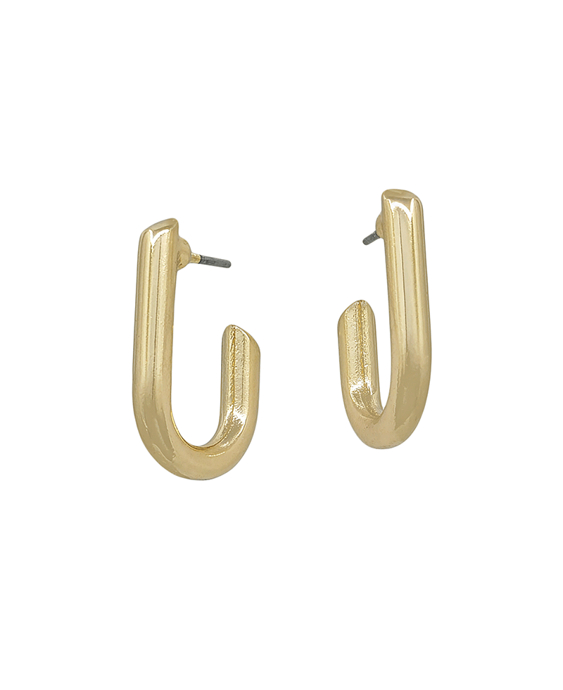 U Shape Metal Hoop Earring - 1.0"