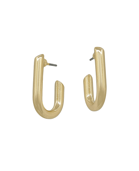 U Shape Metal Hoop Earring - 1.0"
